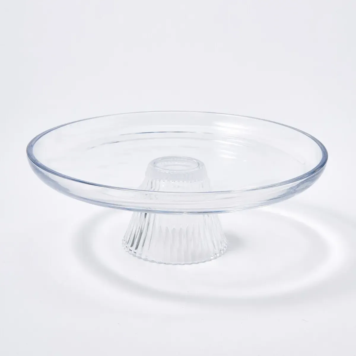 Ribbed Footed Cake Stand - Clear