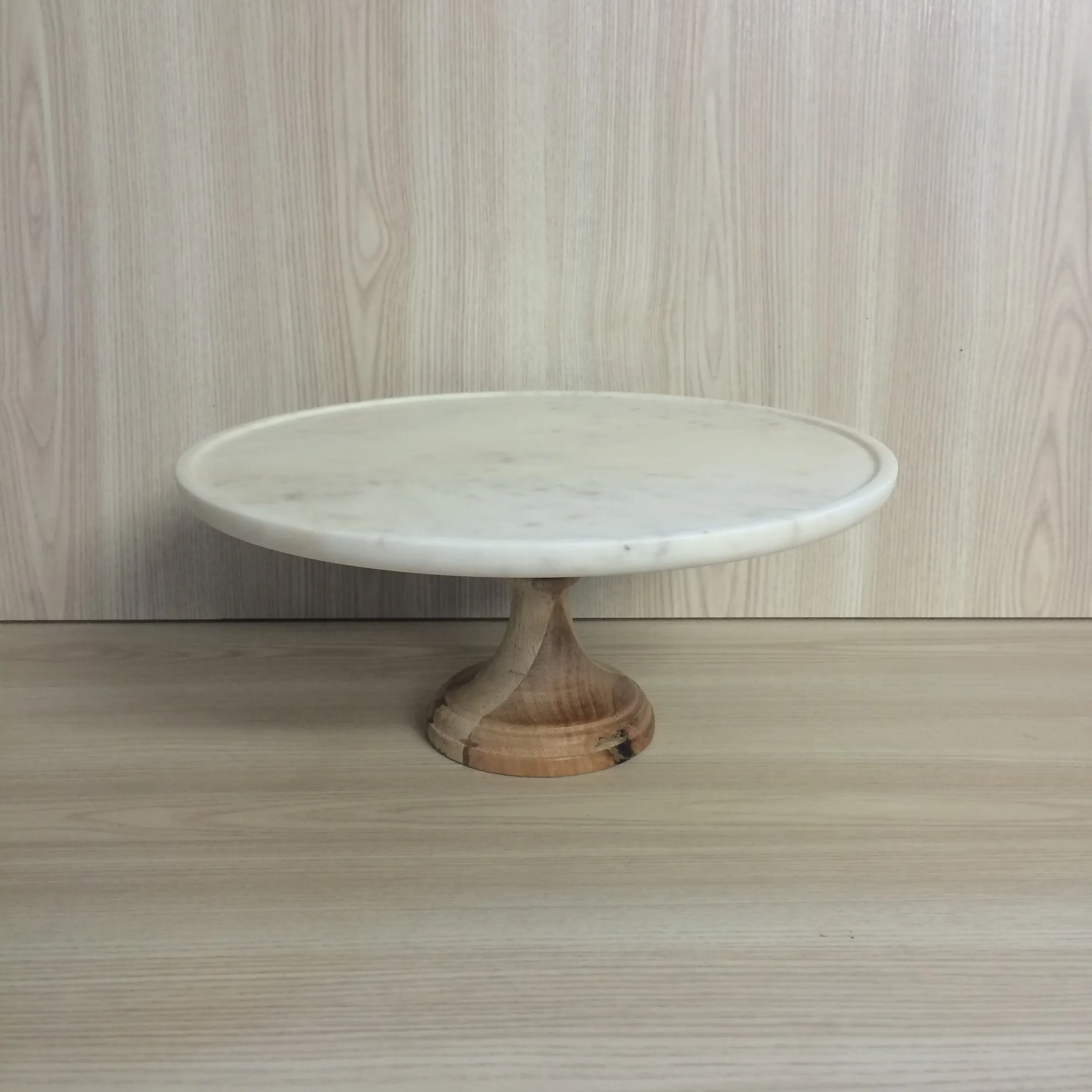 Marble & Wood Cake Stand
