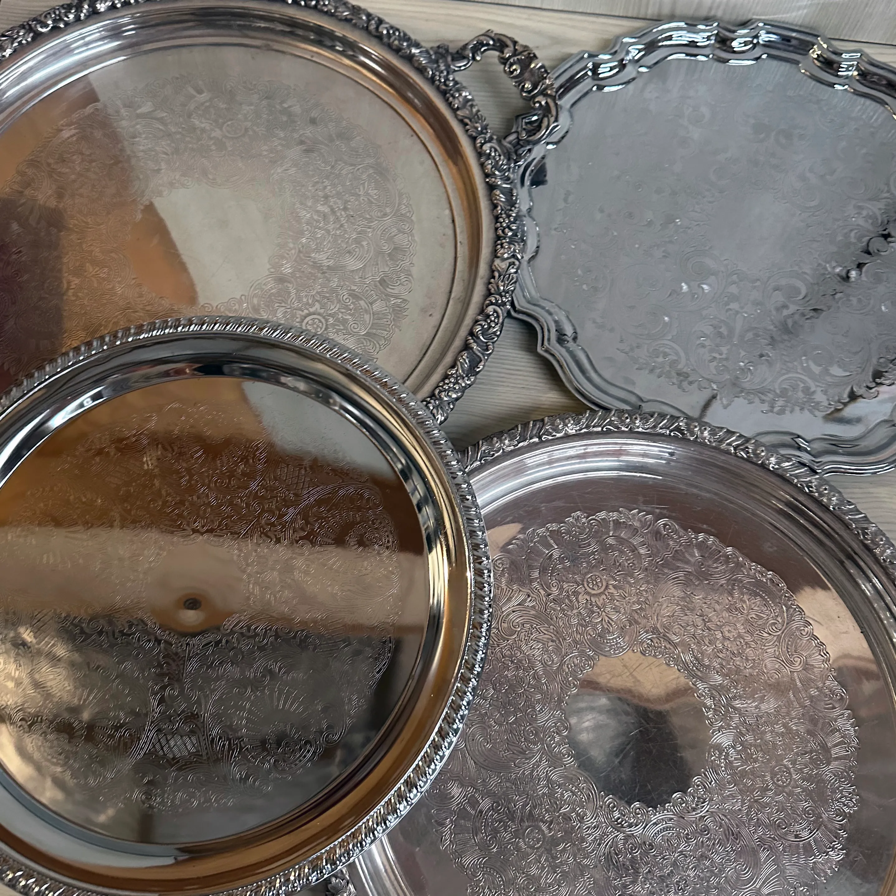 Vintage Silver Trays - Assorted Designs and Sizes