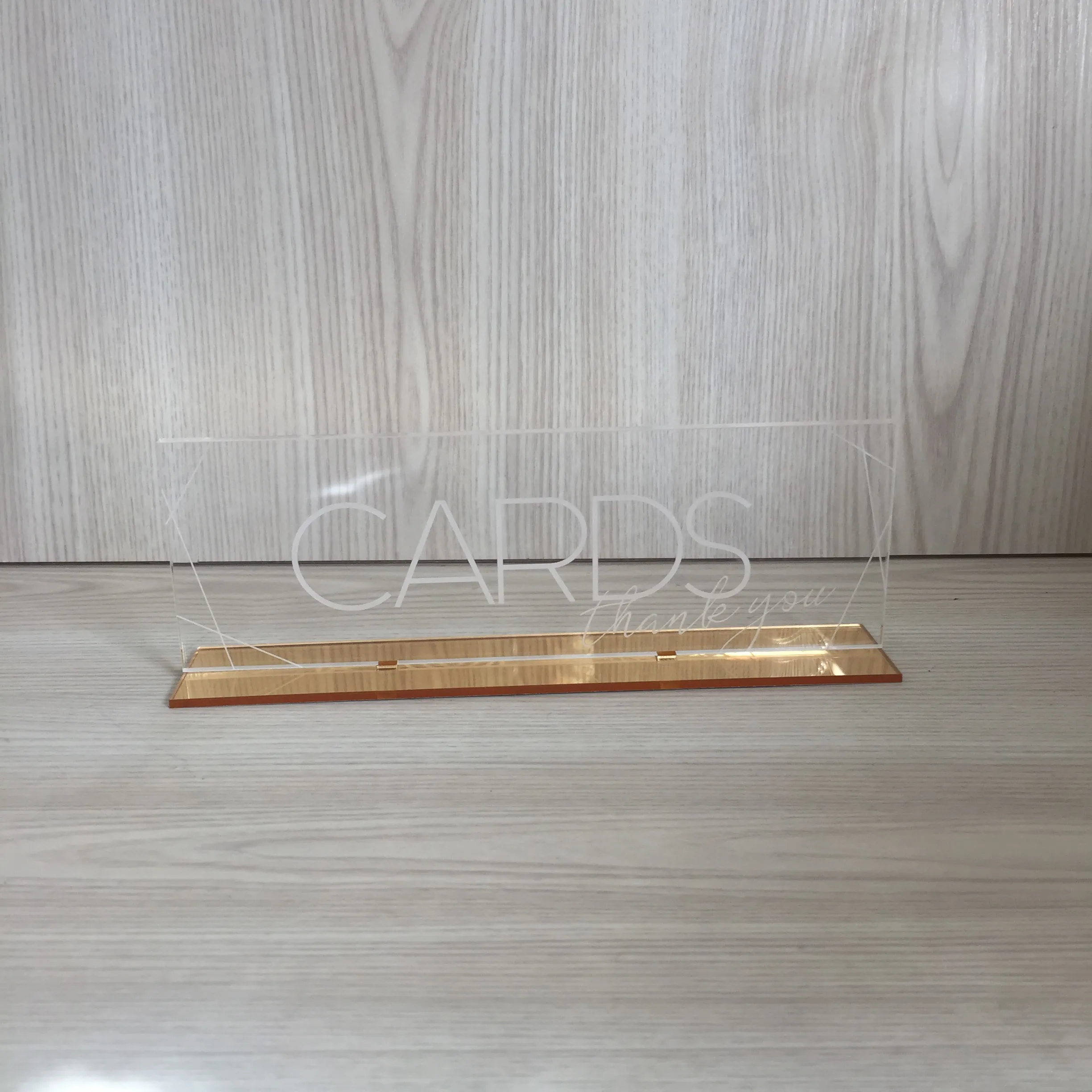 Geo "Cards" Acrylic Sign - Gold Base