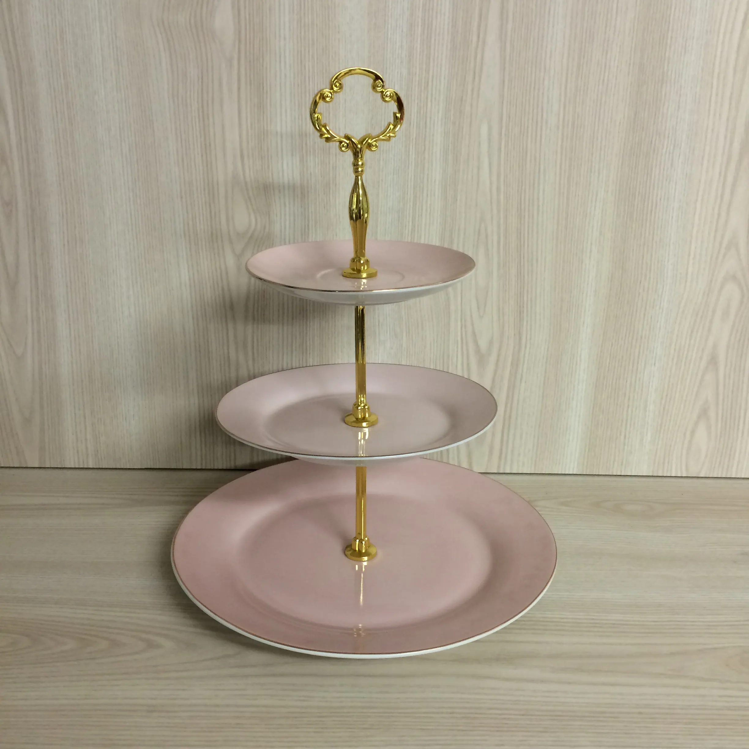 3 Tier Cake Stand Blush Pink/Gold