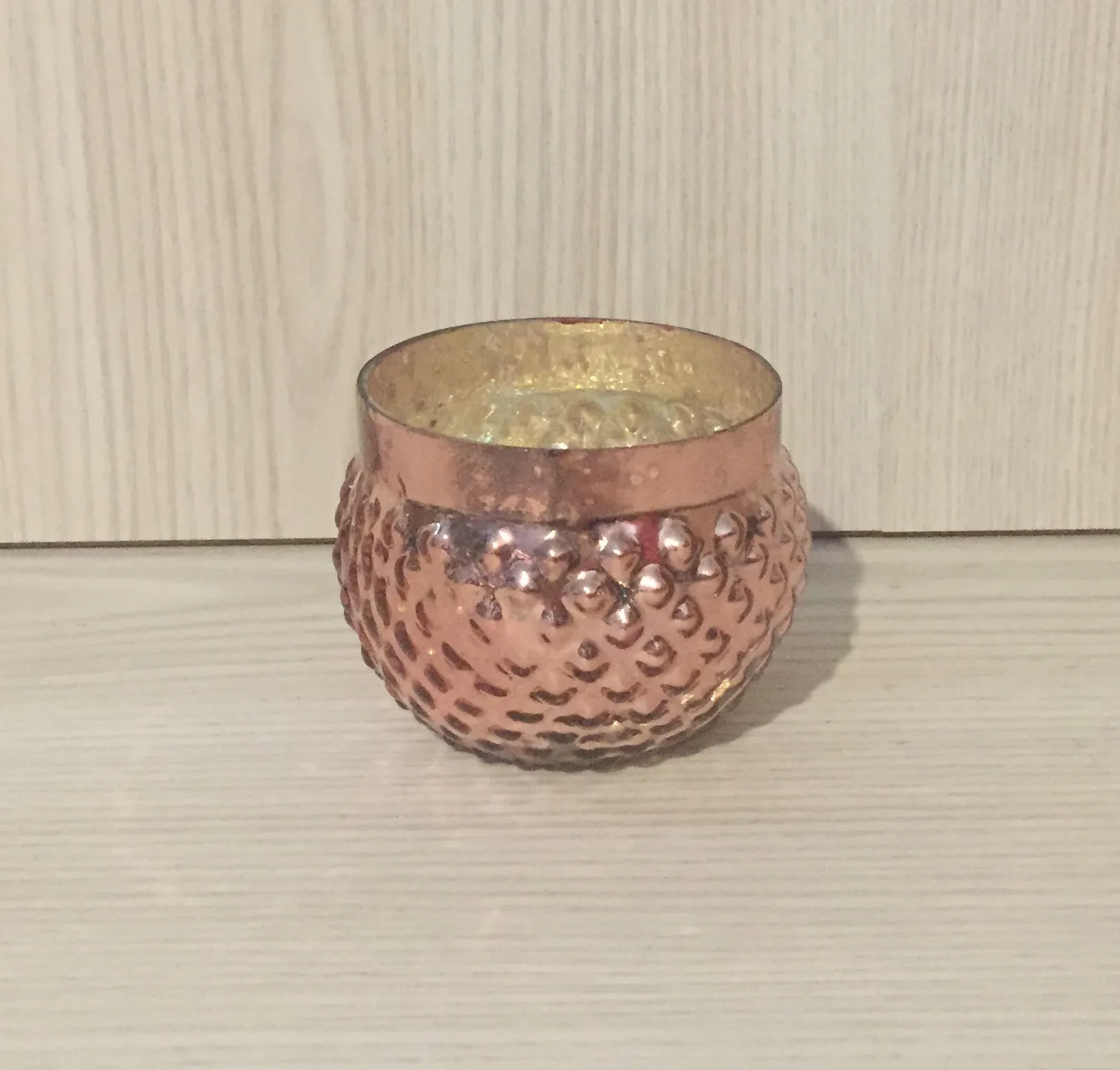 Dotted Round Votive Holder - Rose Gold