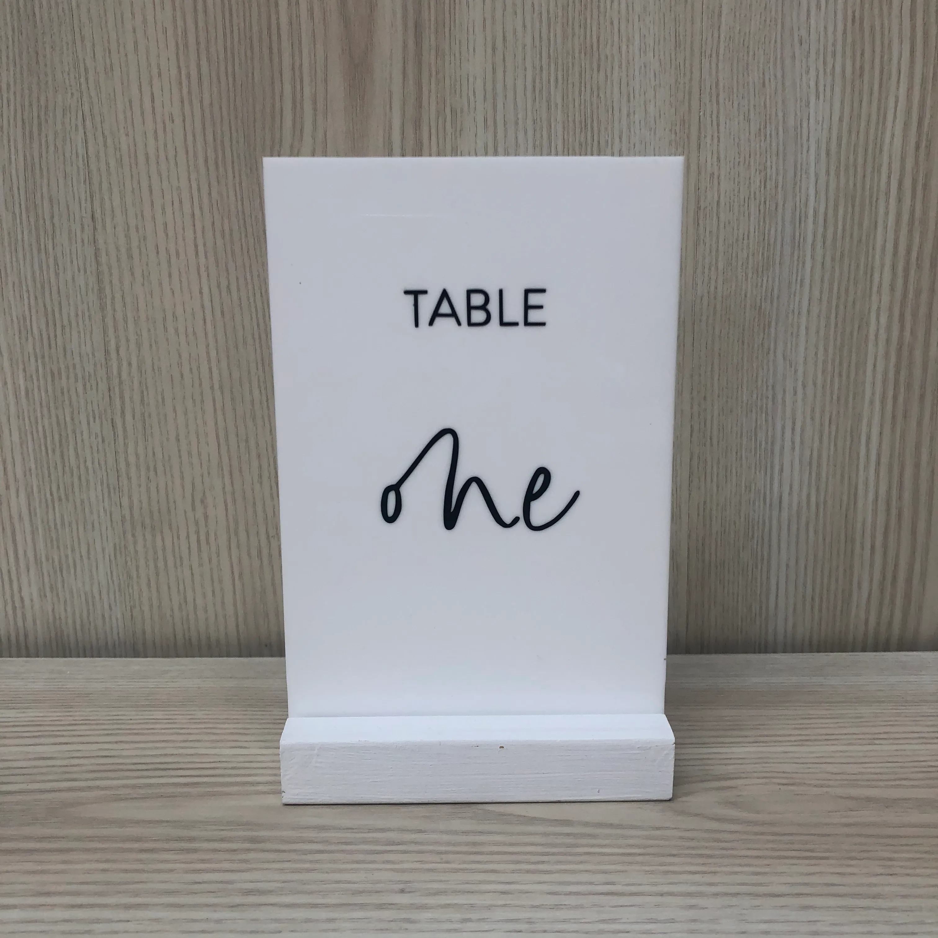 Willa Acrylic Table Numbers 4x6" - White/Black
