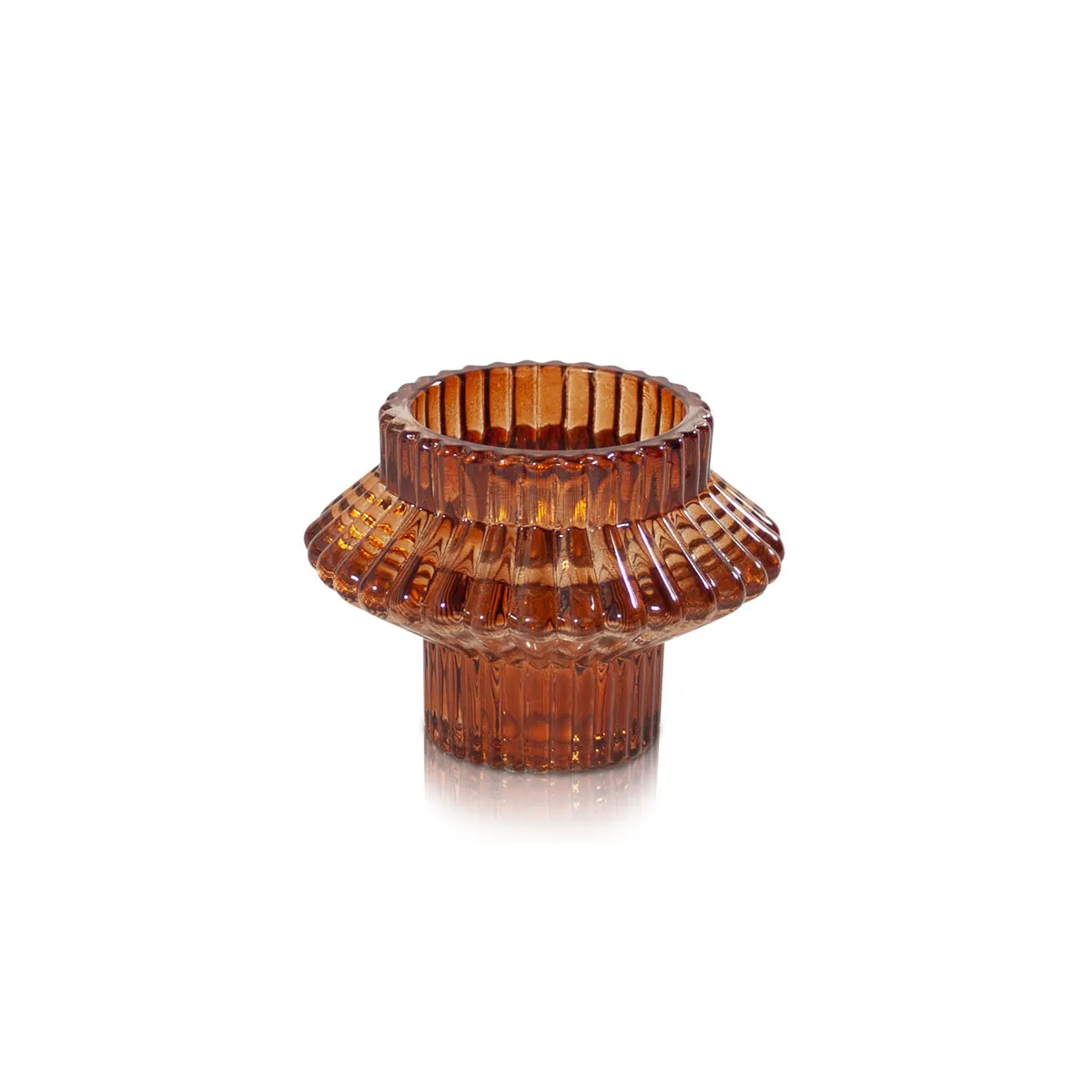Aida Reversible Candleholder - Amber