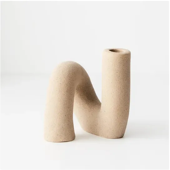 Wave Textured Candle Holder - Sand