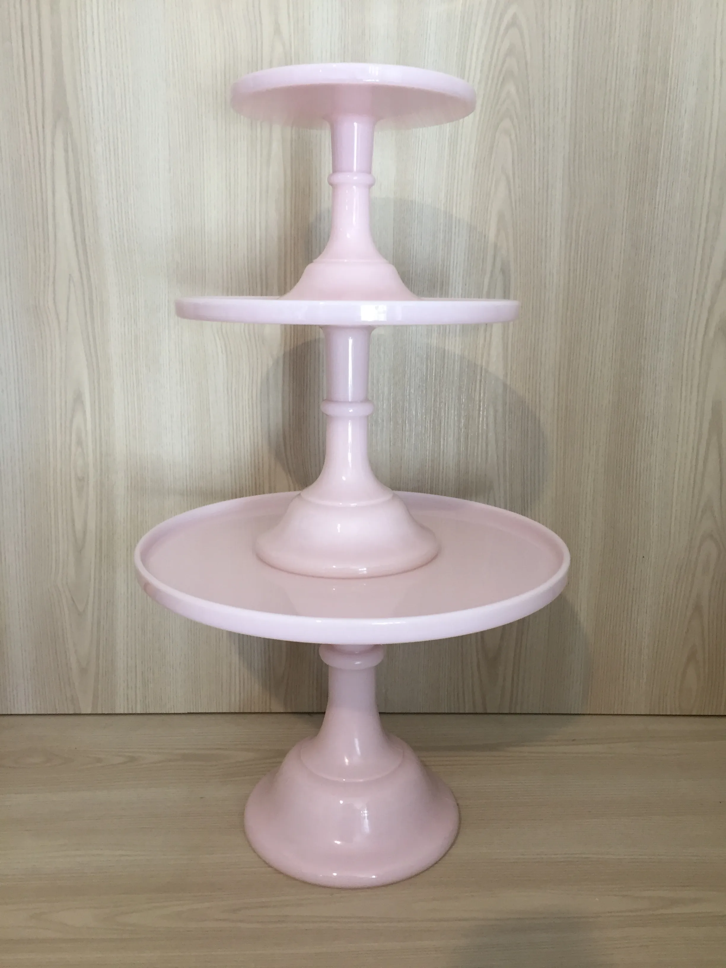 Milk Glass Pedestal Cake Stand Pink - Assorted Sizes