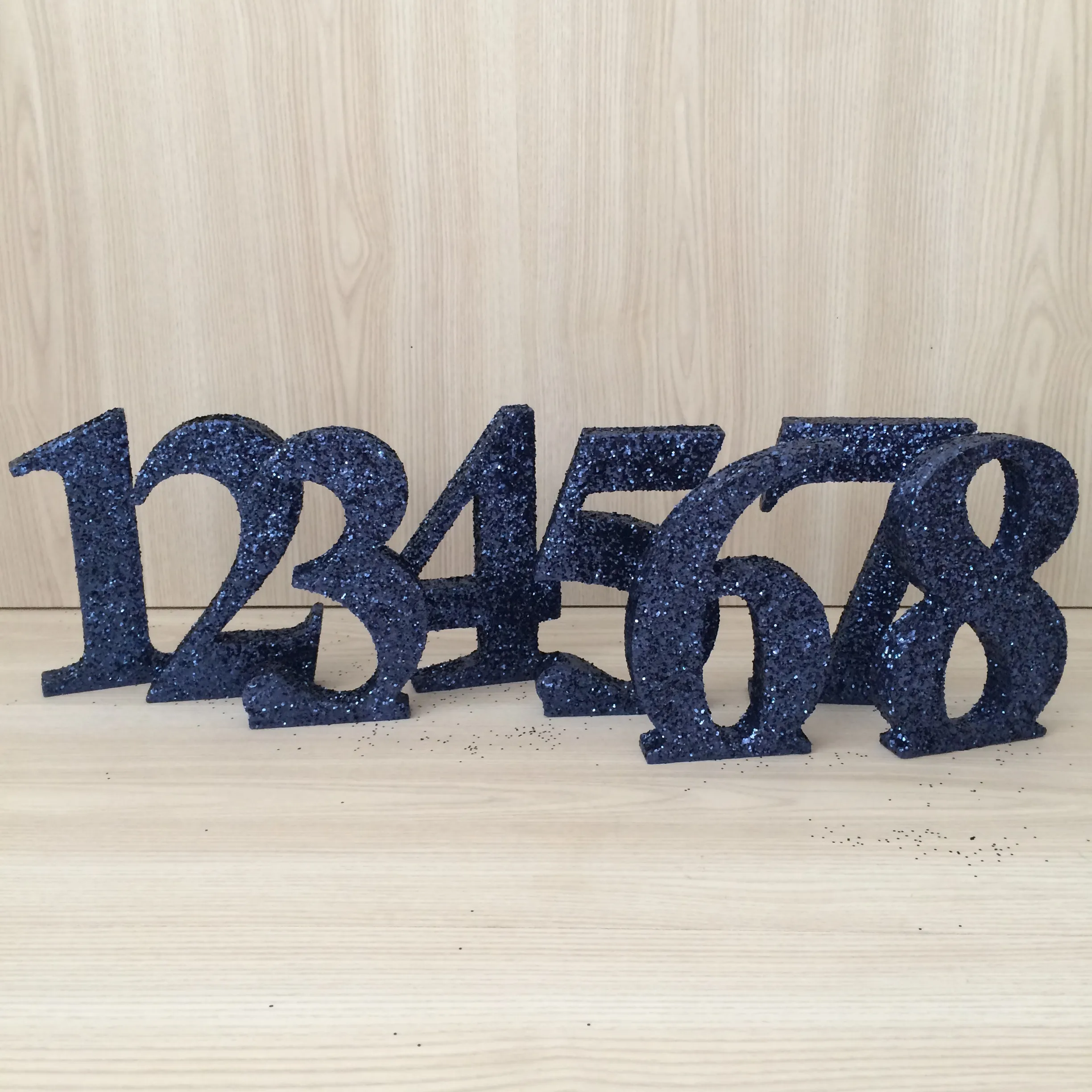 Glitter Table Numbers Navy