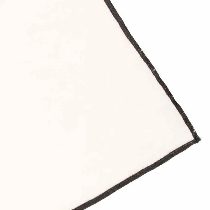 Stonewash Linen Napkin - Oat with Black Edge