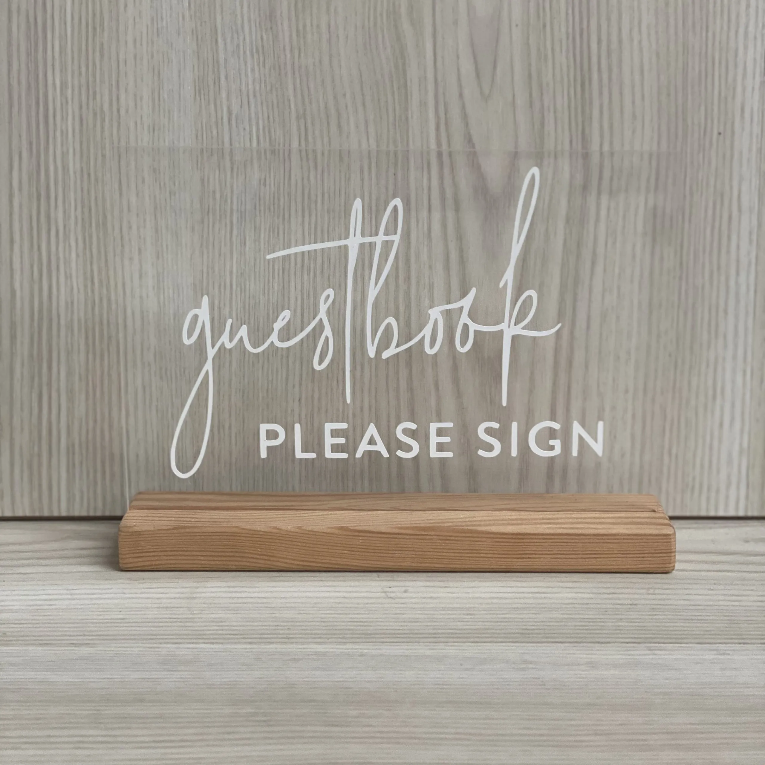Willa Acrylic Guestbook Sign - Clear/White
