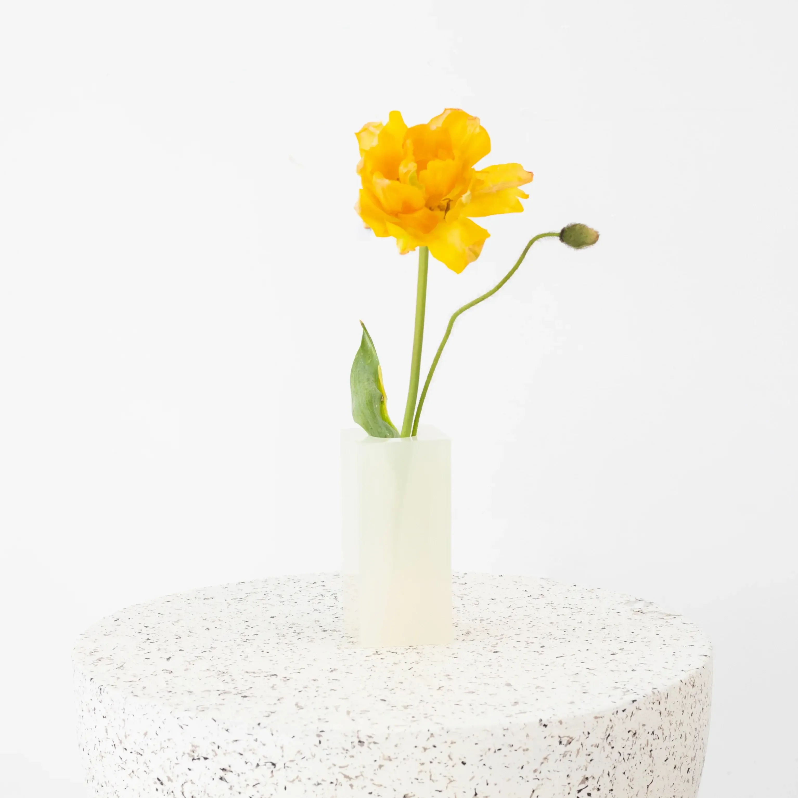 Resin Column Vase Milky White - Two Sizes
