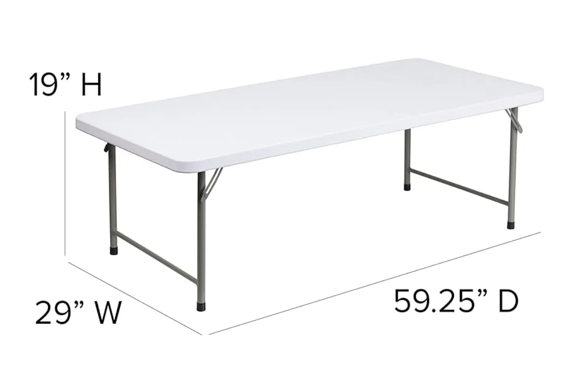 Child's white folding table
