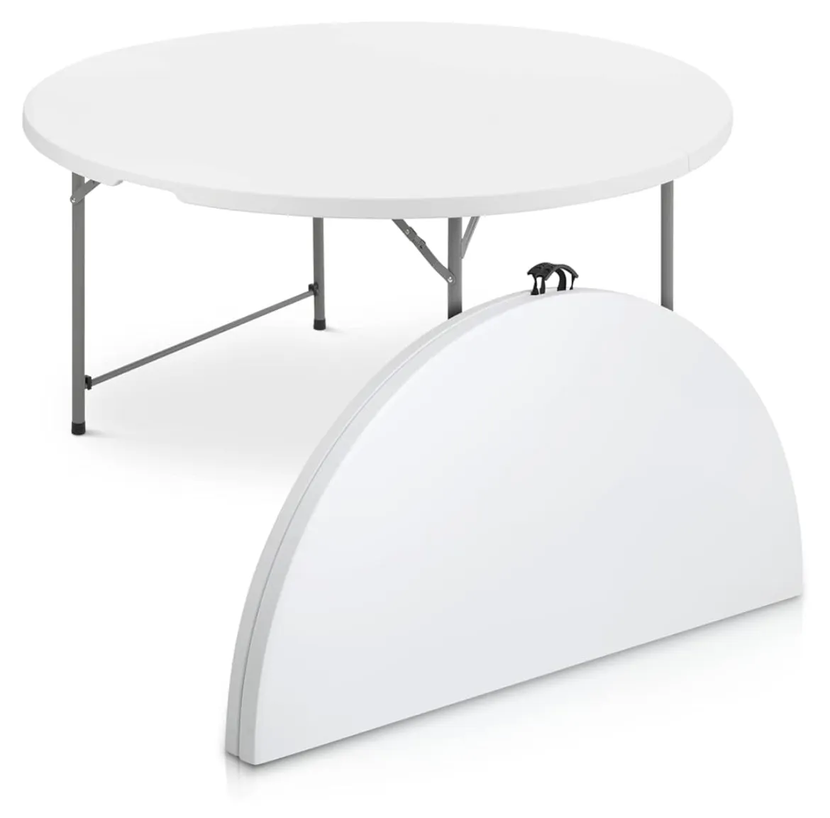 5' round white table