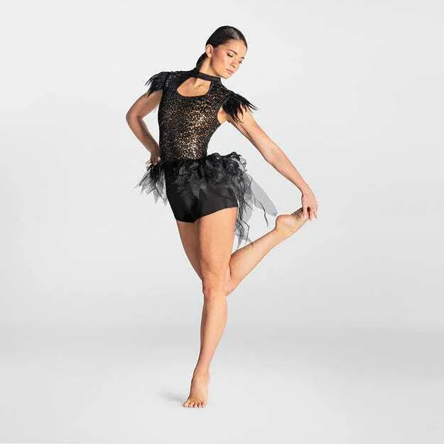 1ST POSITION SEQUIN LACE GLITZ LEOTARD WITH BUSTLE SKIRT