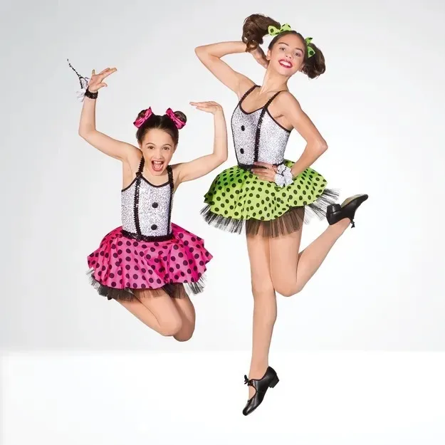 1st Position Sequin Bodice Polka Dot Dress with Pants