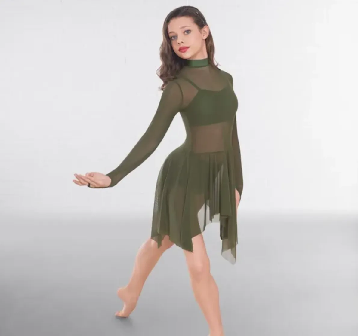 1st Position Mesh Overlay Contemporary Dress