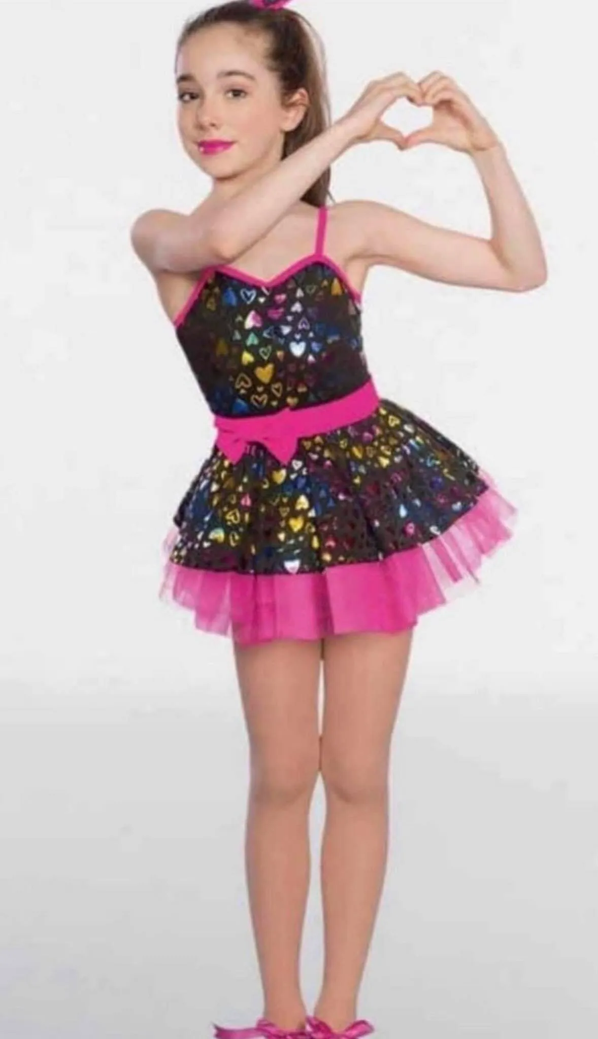 1st Position FOIL HEART GLITZ SKIRTED LEOTARD