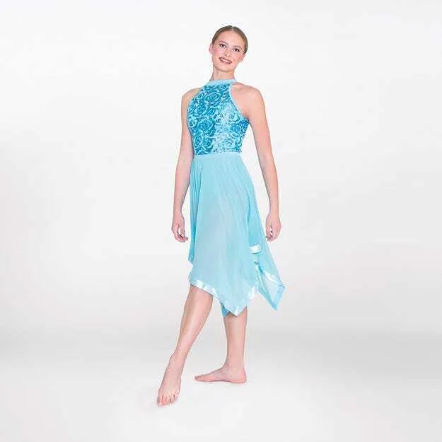 1st Position Halterneck Sequin Lyrical Dress with Handkerchief Skirt