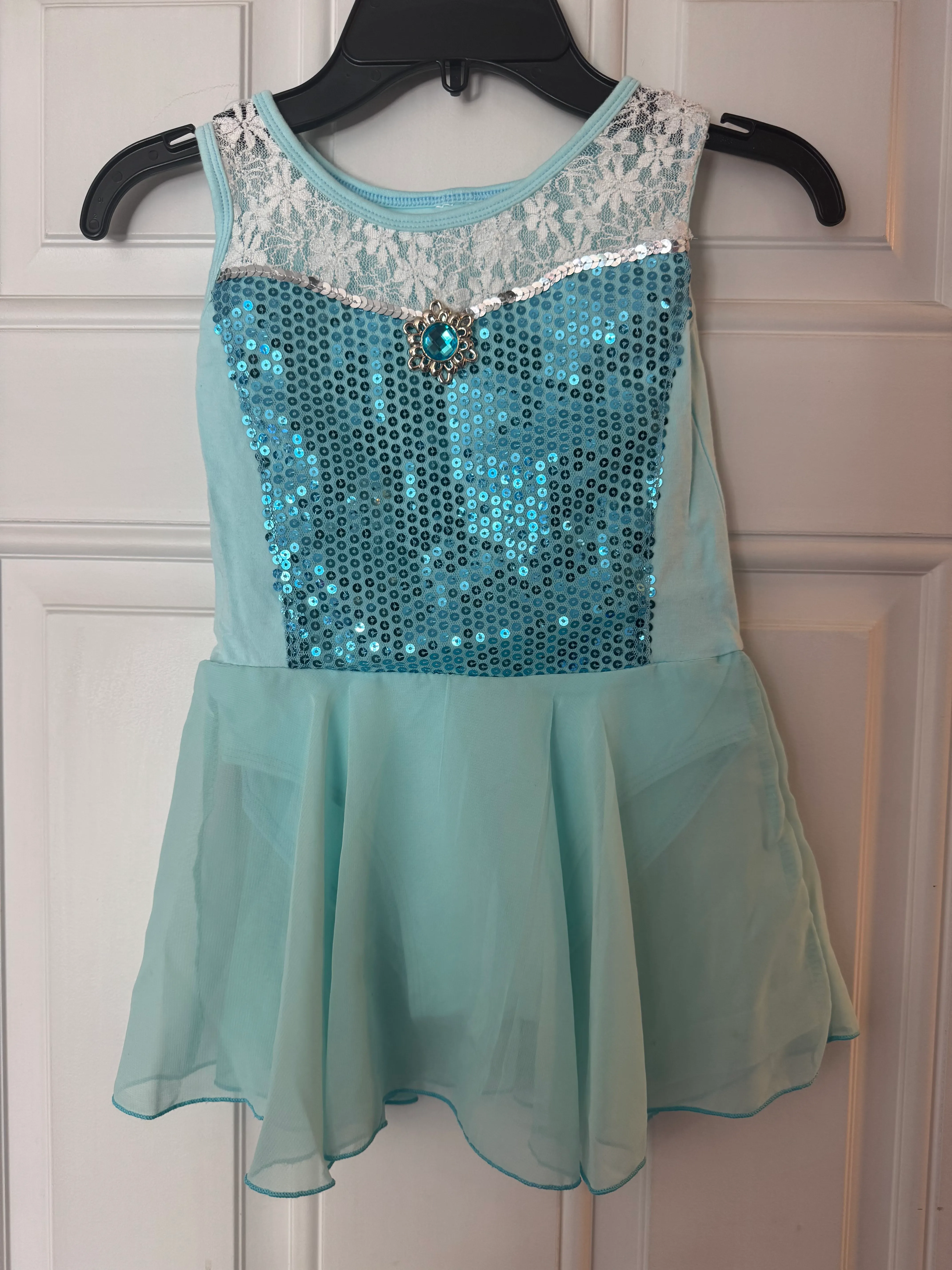 CUSTOM MADE FROZEN LEOTARD WITH ATTACHED SKIRT