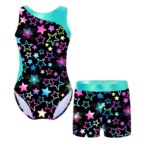 IEFIEL - STAR  PRINT LEOTARD & SHORTS SET