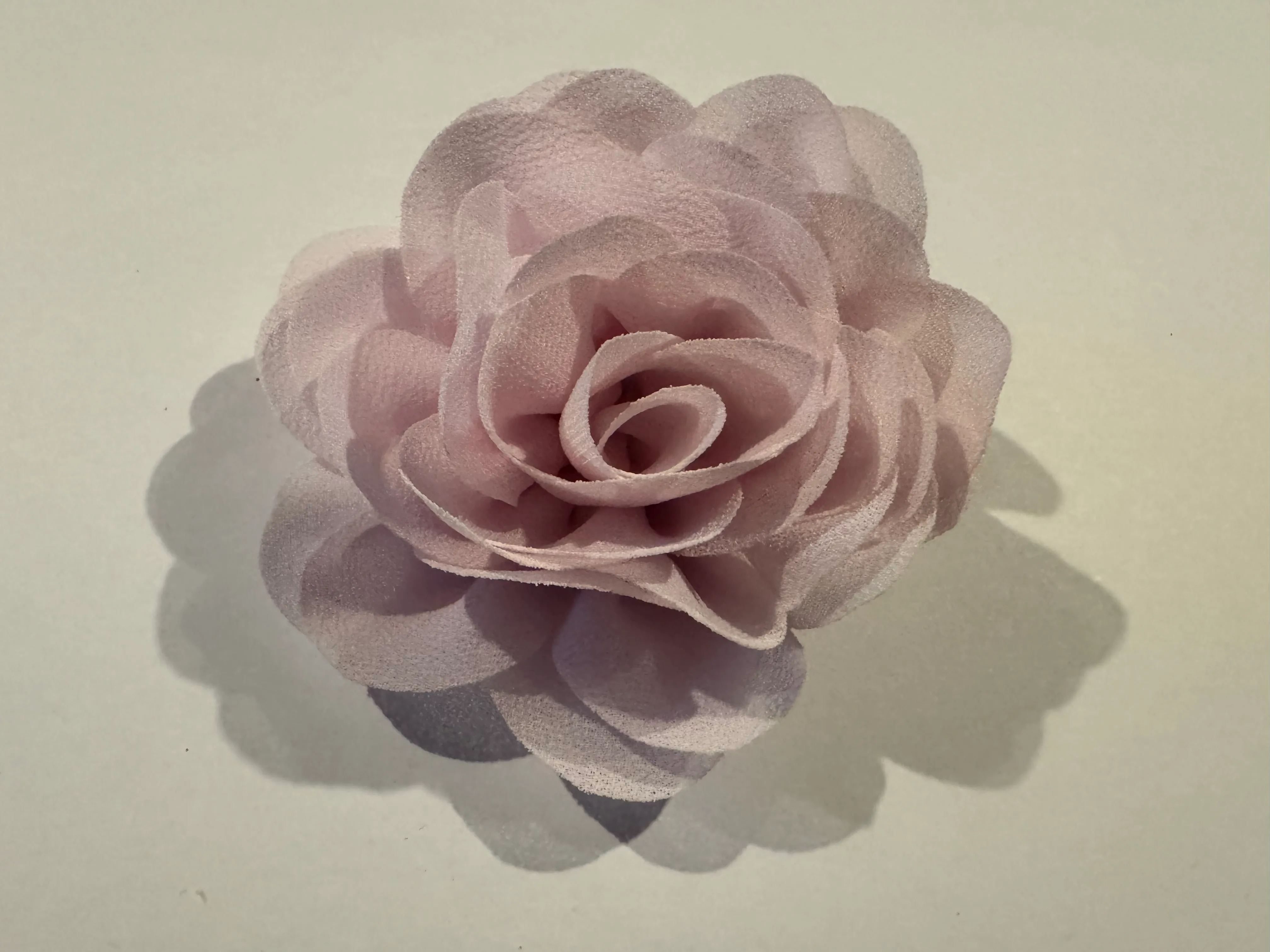 PALE PINK FABRIC ROSE HAIR CLIP