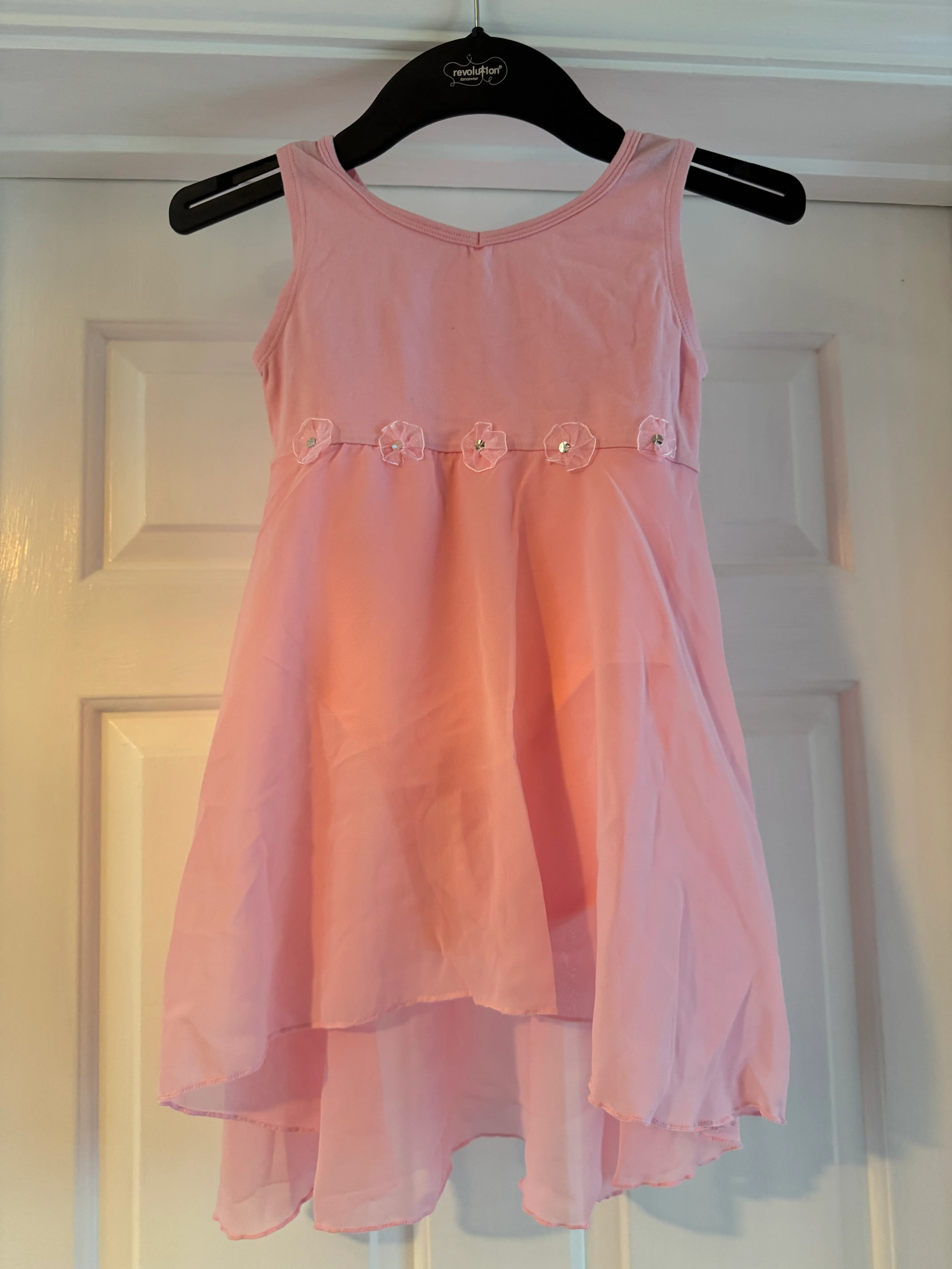 IDS - PINK LEOTARD DRESS WITH FLOWERS