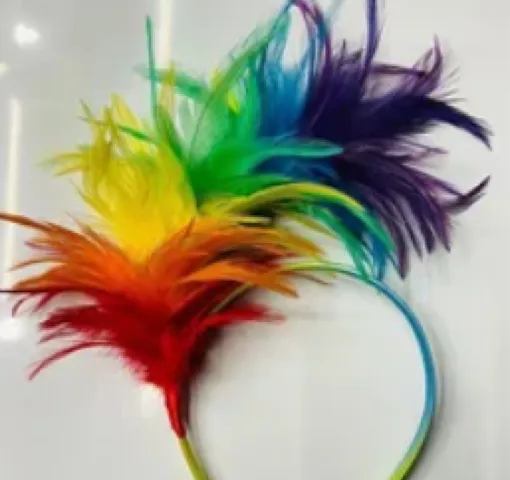 RAINBOW FEATHER HEADBAND