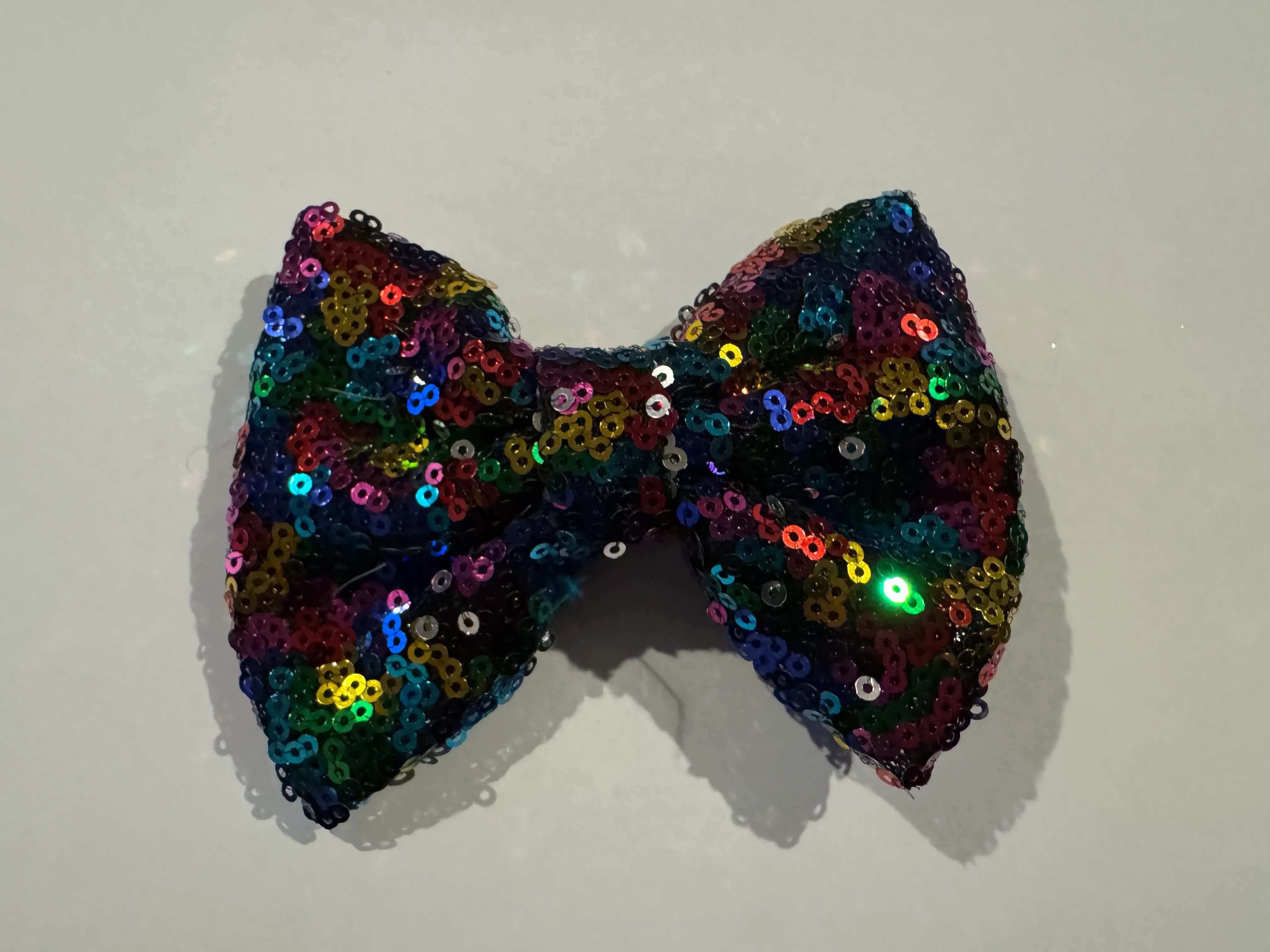 RAINBOW SEQUIN BOW HAIR CLIP