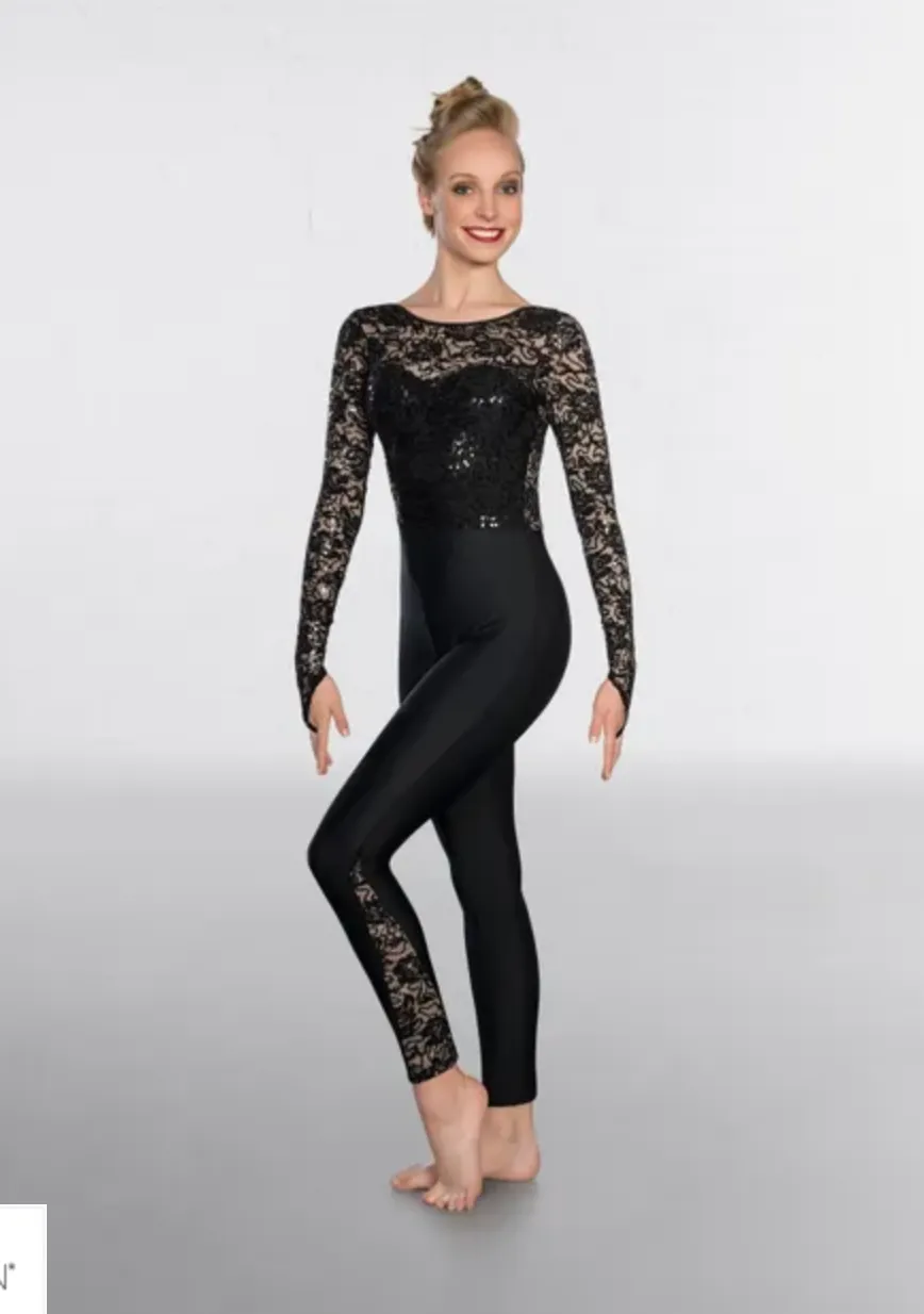 1ST POSITION SEQUIN LACE UNITARD