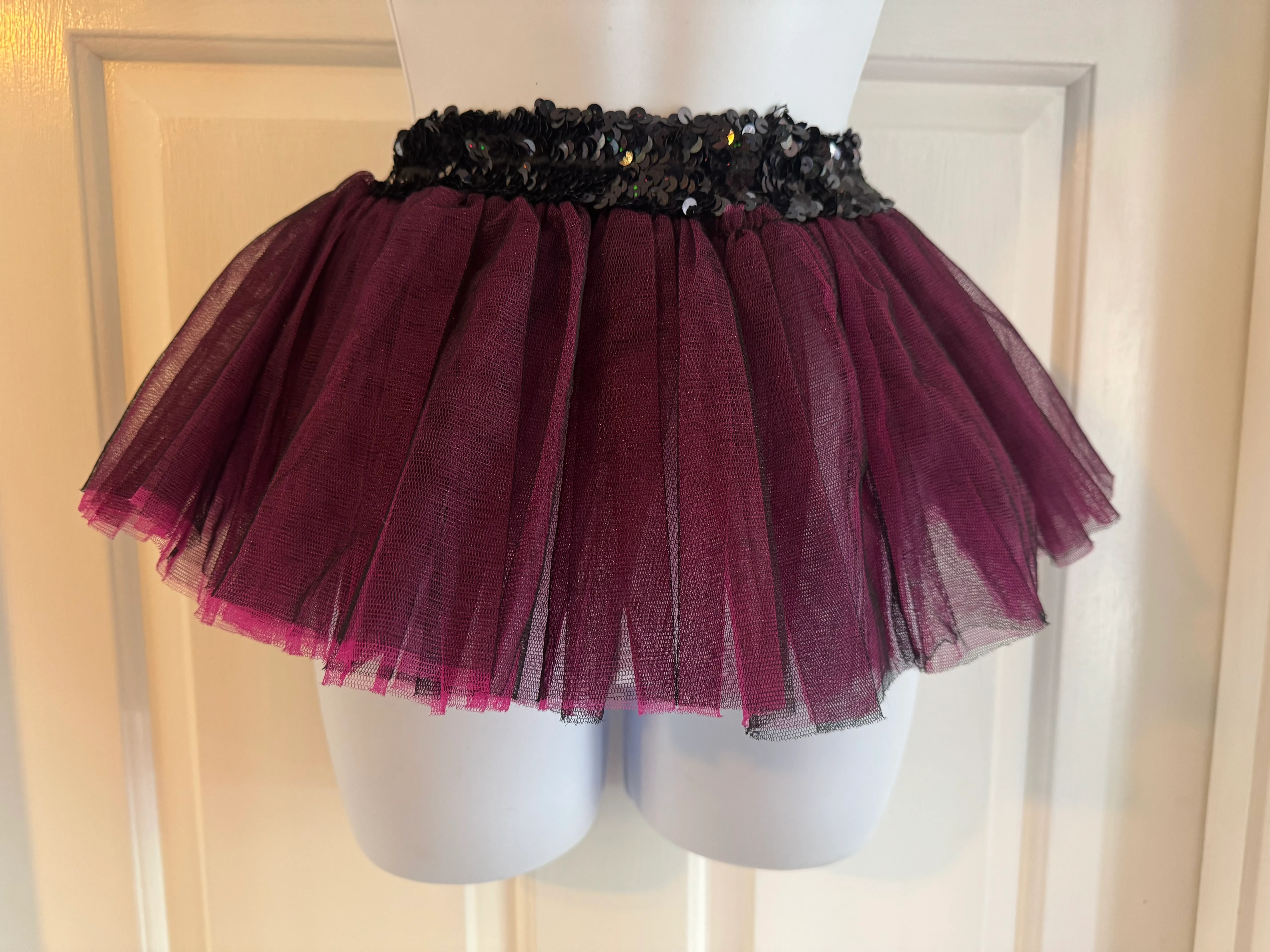 NETTED SKIRT - PINK/BLACK