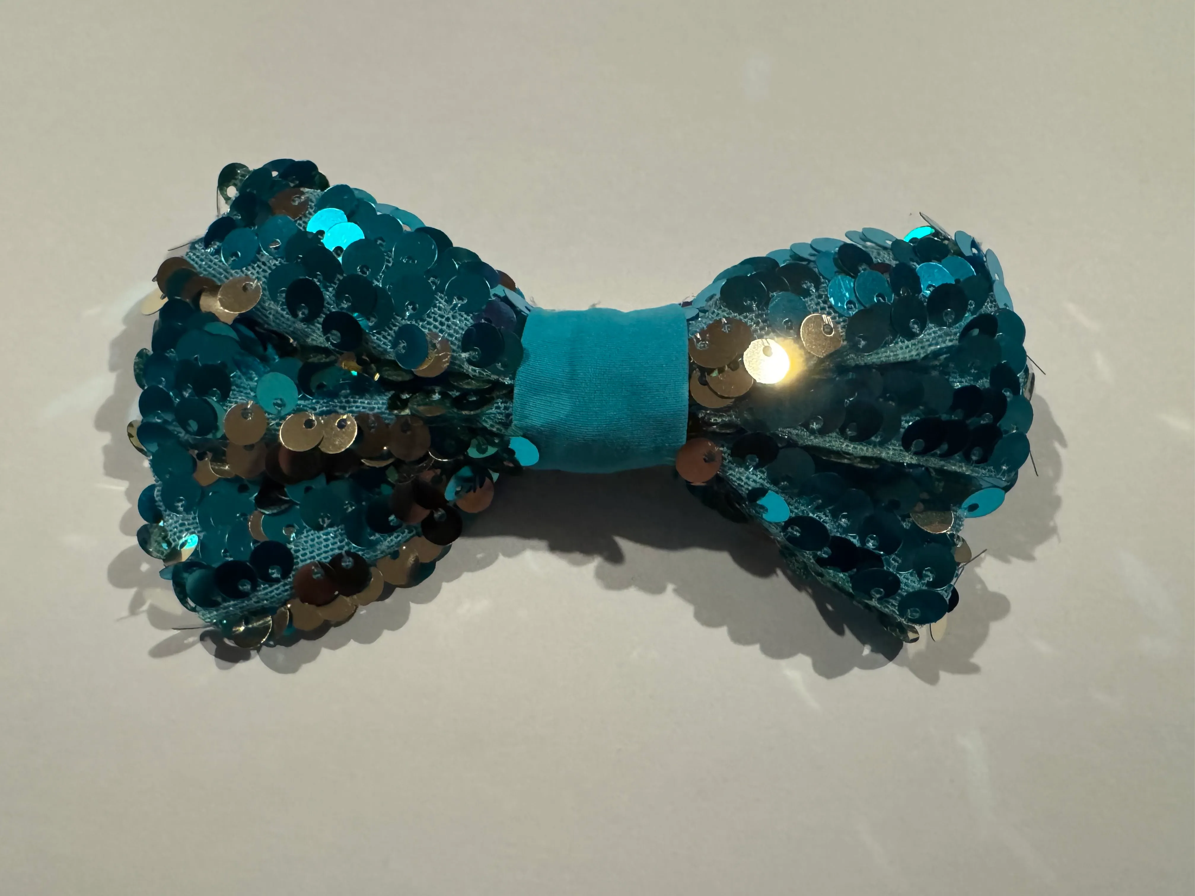 TURQUOISE & SILVER BOW HAIR CLIP