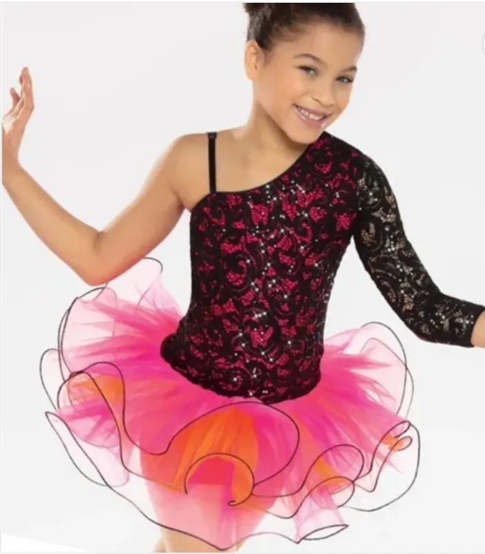 REVOLUTION LACE DRESS ORANGE & PINK SKIRT