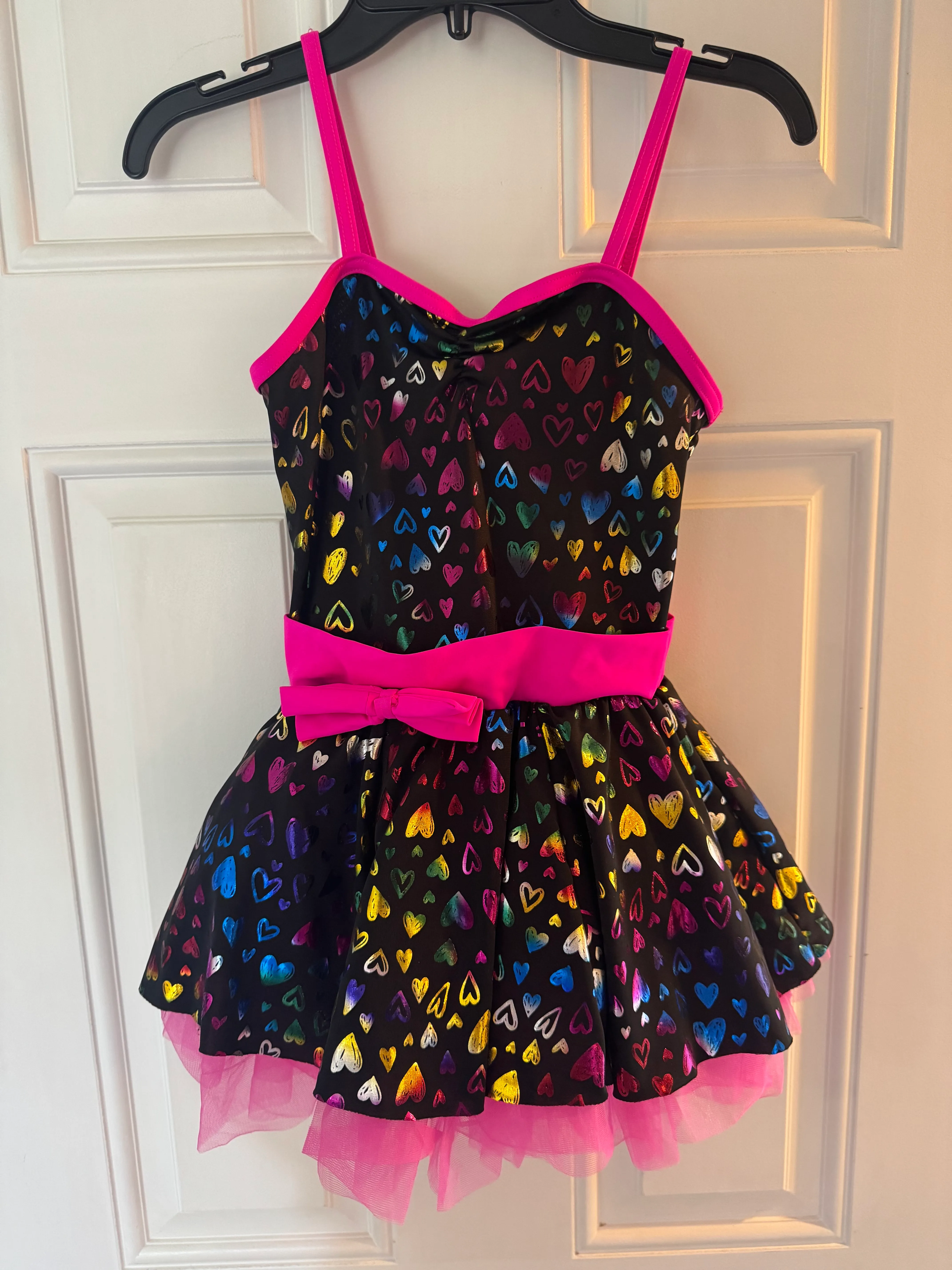 1st Position FOIL HEART GLITZ SKIRTED LEOTARD