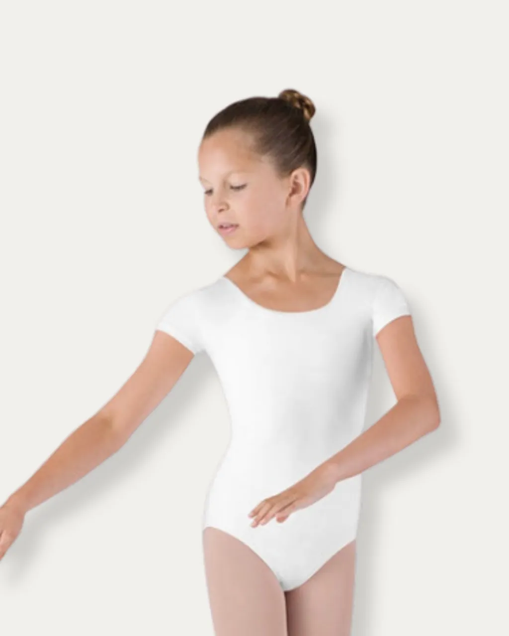 CAP SLEEVED LEOTARDS - WHITE