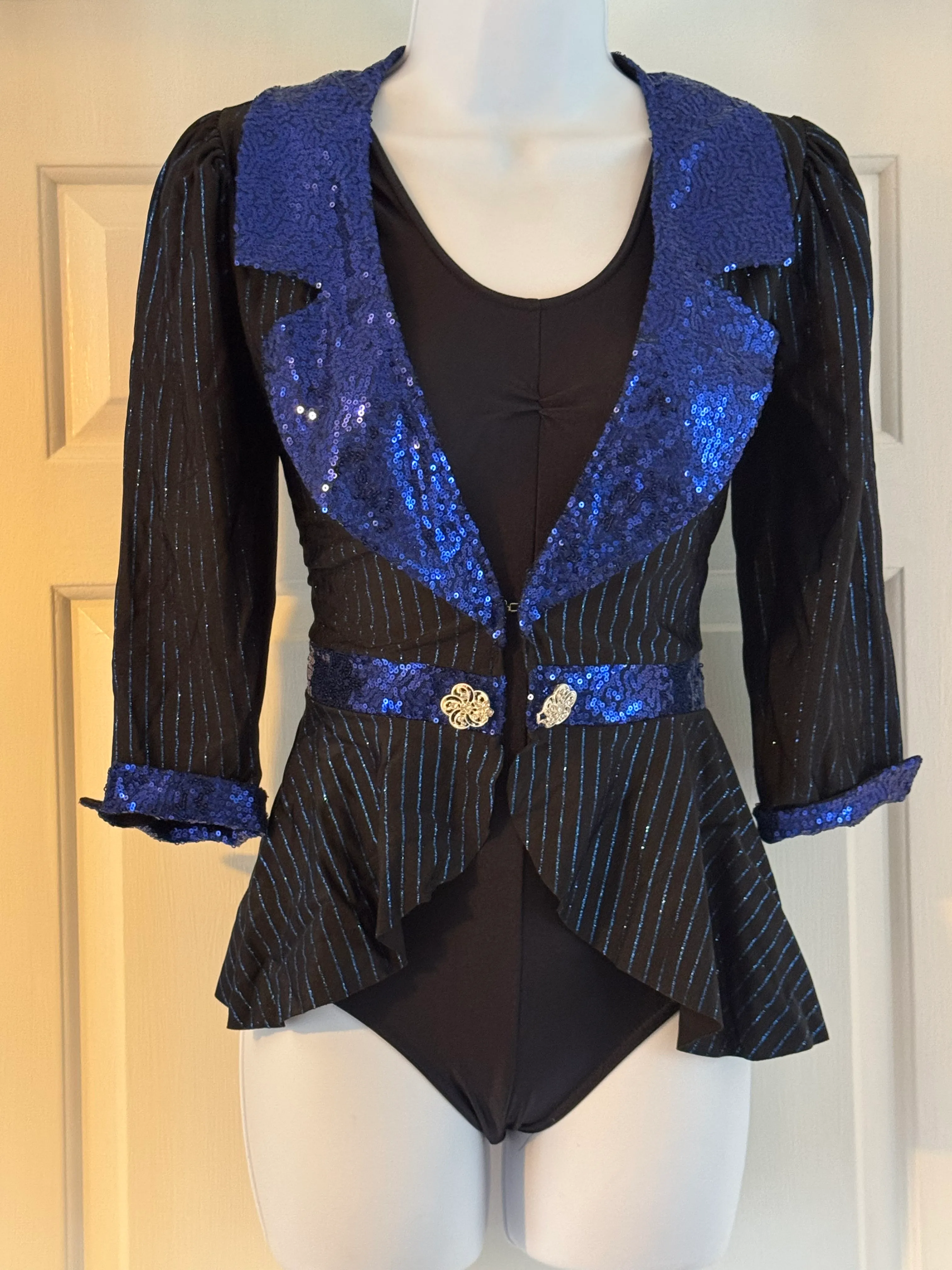 1st Position Pinstriped Jacket with Puffed Sleeves