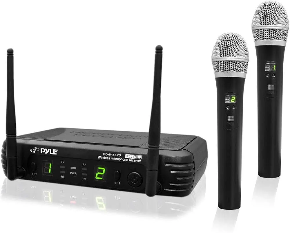 PylePro PDWM3375 2-Channel UHF Wireless Microphone System
