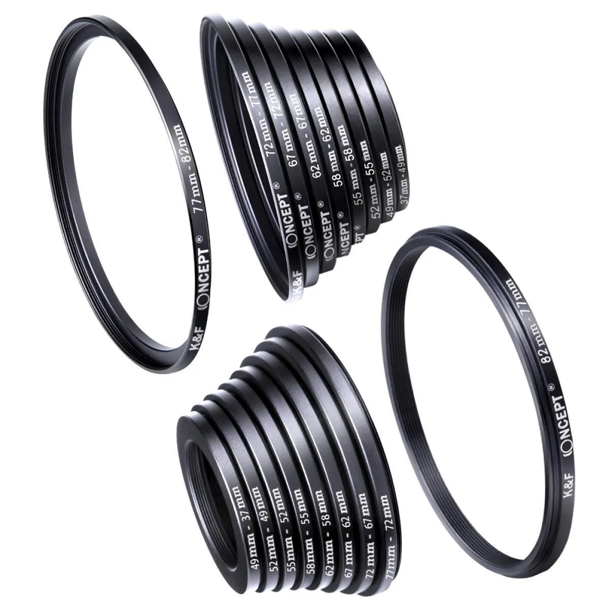 Step-Up/Step-Down Lens Adaptor Rings Bundle of 20