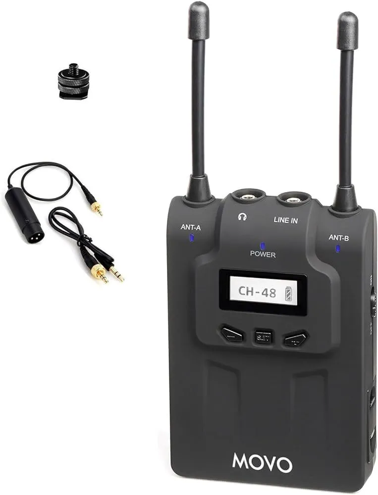 Movo WMIC80 Wireless 48-Channel UHF Lavalier Mic System