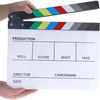 Acrylic 12" Dry Erase Film Slate/Clapper Board
