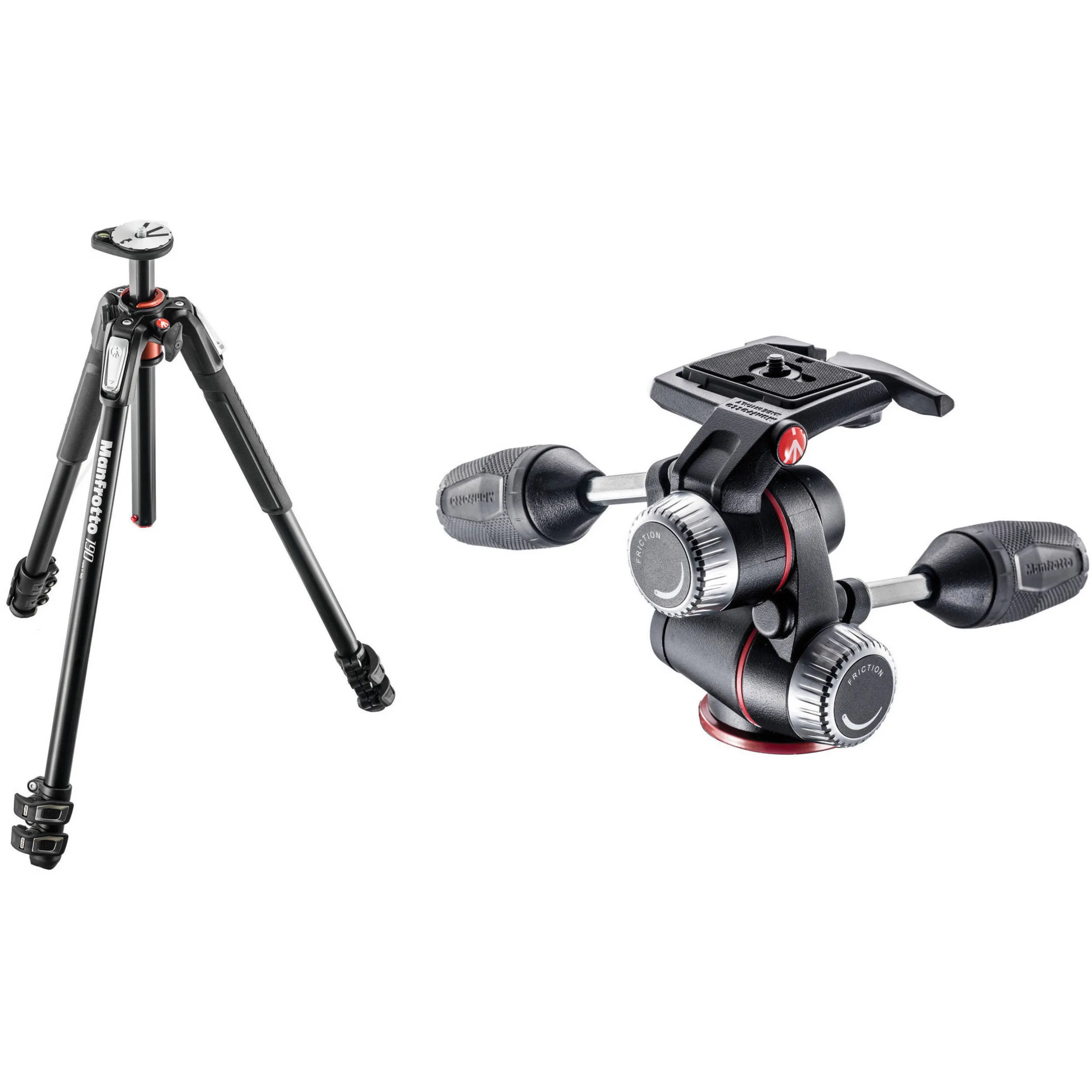 Manfrotto MT190XPRO3 with Pant Tilt Head Aluminum Tripod Bundle