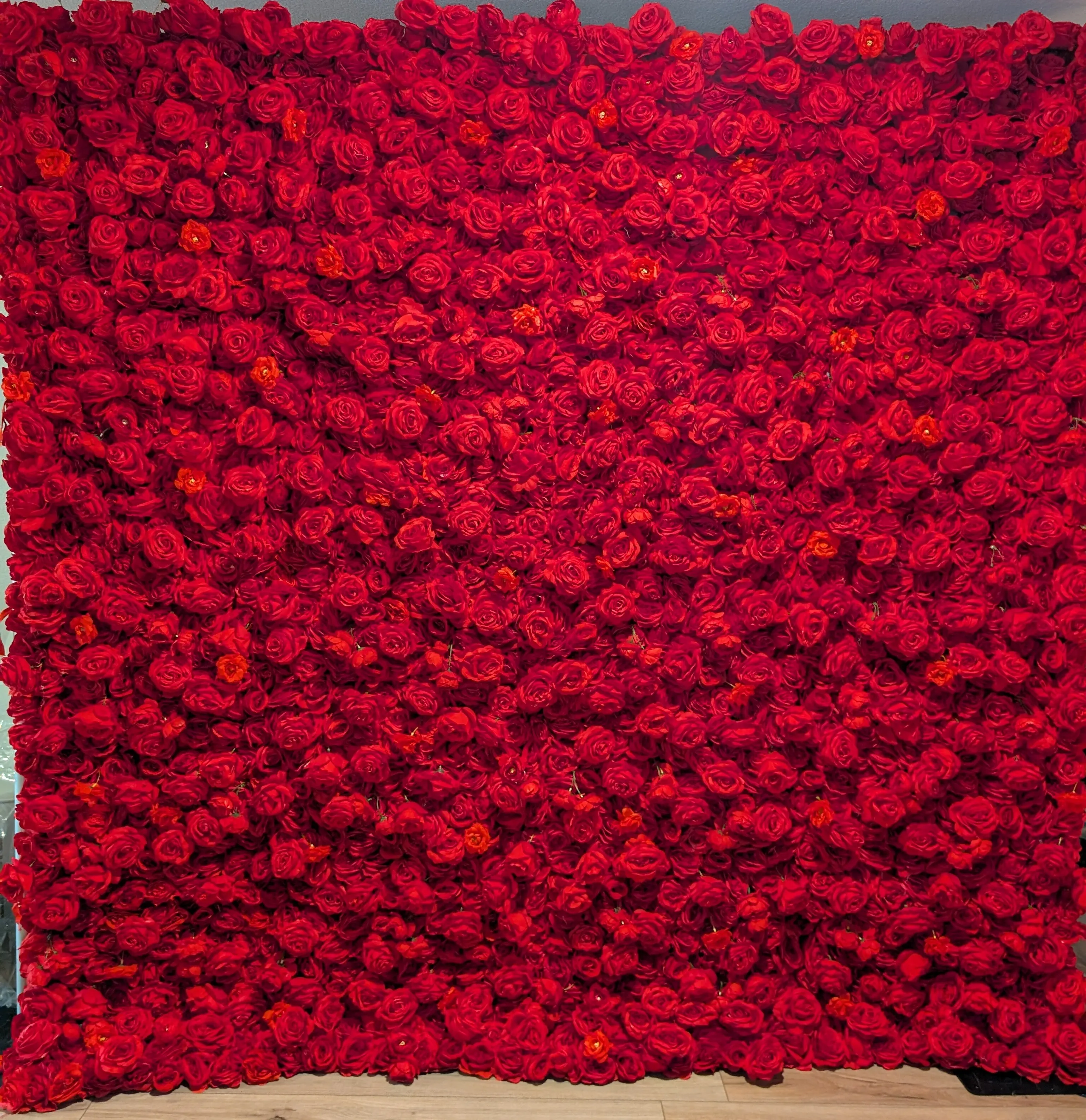 Red Rose Flower Wall