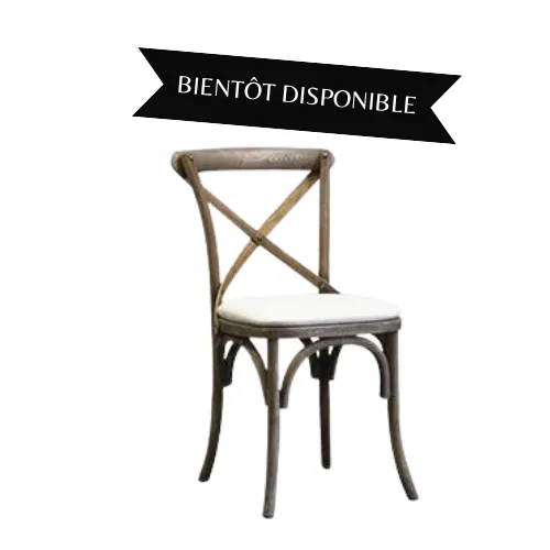 Chaise dos croisé brun