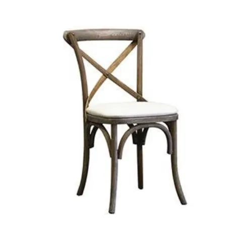 Chaise dos croisé brun