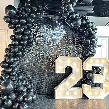 Black Hexagon Shimmer Wall