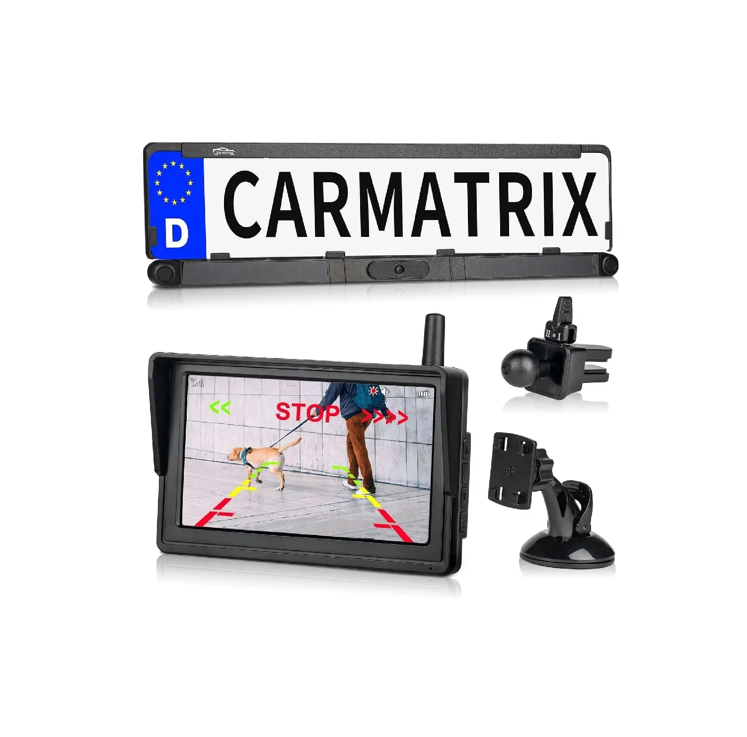 Rückfahrkamera mit Funkmonitor & Parksensoren f. Heckboxen (Spinder Heckträger)       