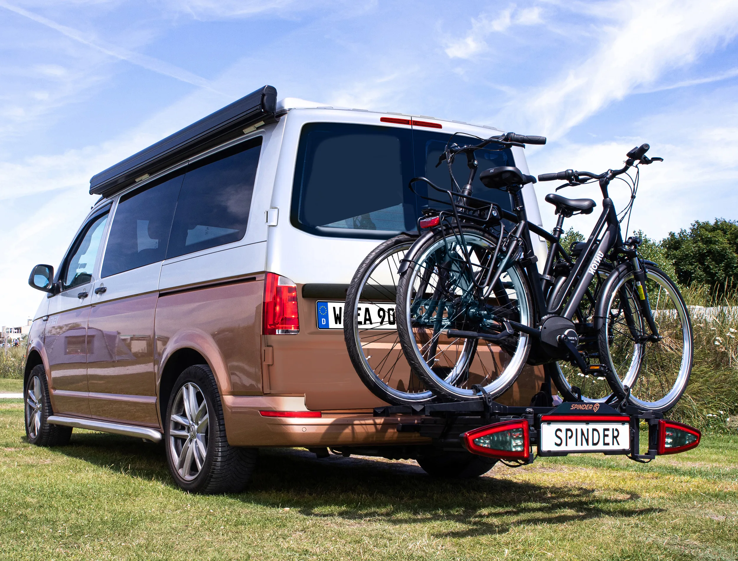 Spinder SC2 Fahrradträger für max. 3 Fahrräder (2 E-Bikes + 1 Fahrrad) - ideal für VAN / Camper / Minibus  