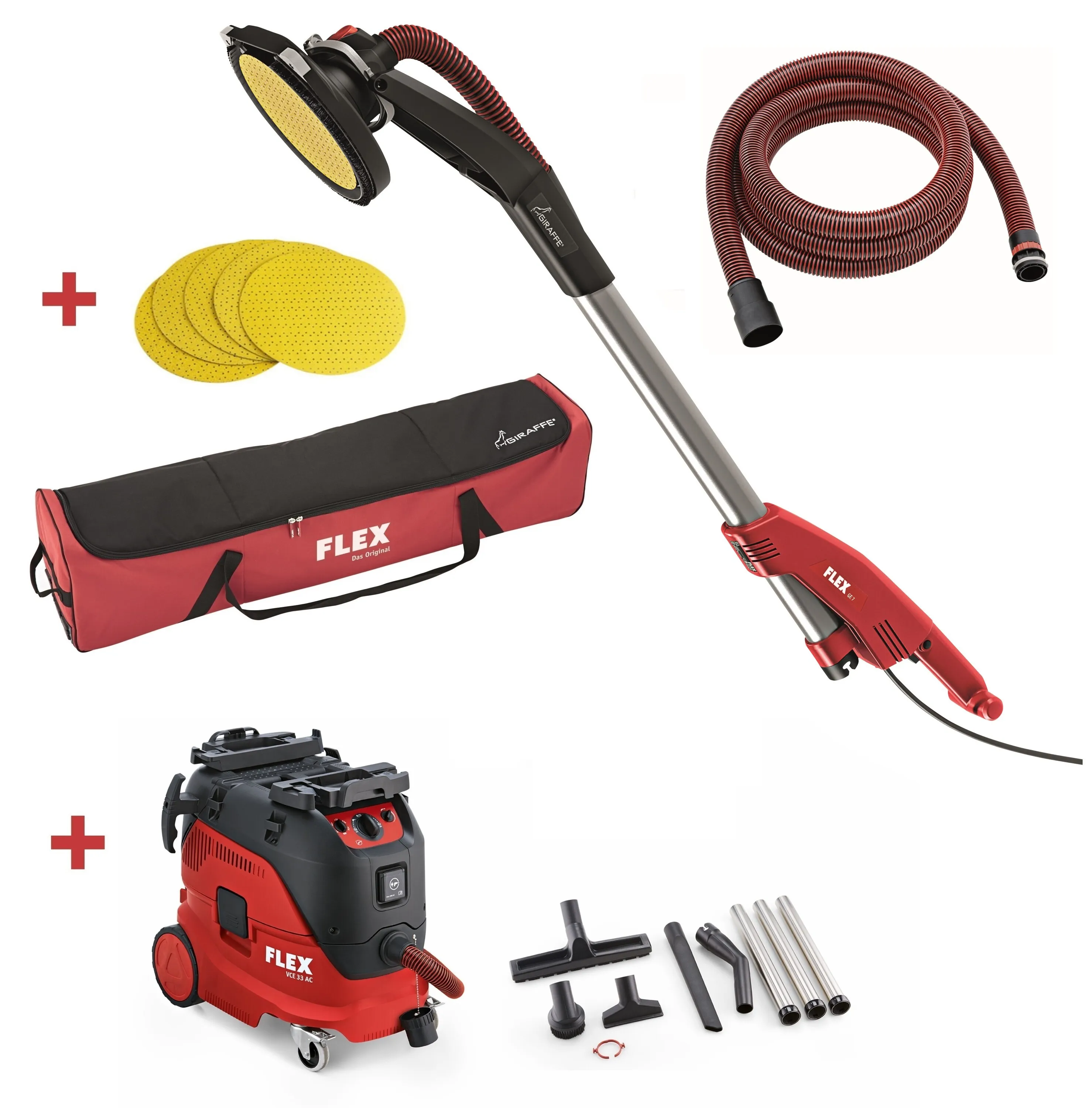 FLEX  Langhalsschleifer + Sicherheitssauger