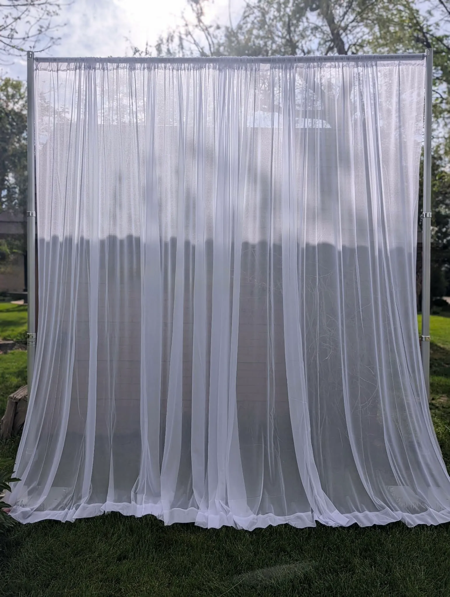Sheer Backdrop Curtain Panel 10x10 White