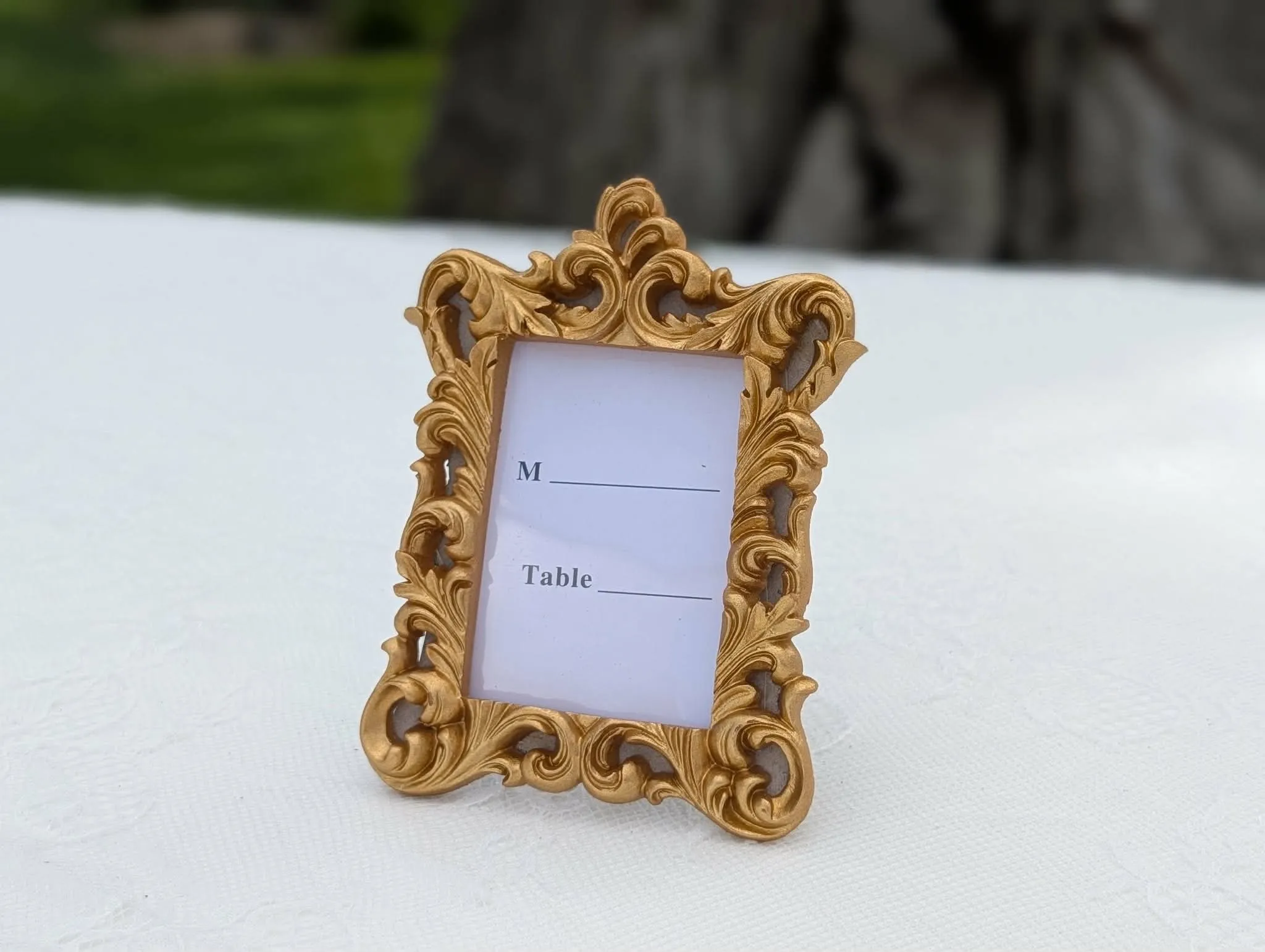 Gold Table Number Frames 