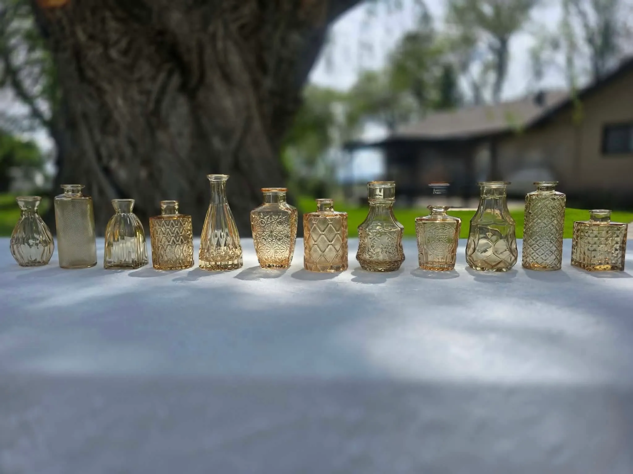 Small Glass Bud Vase - Amber