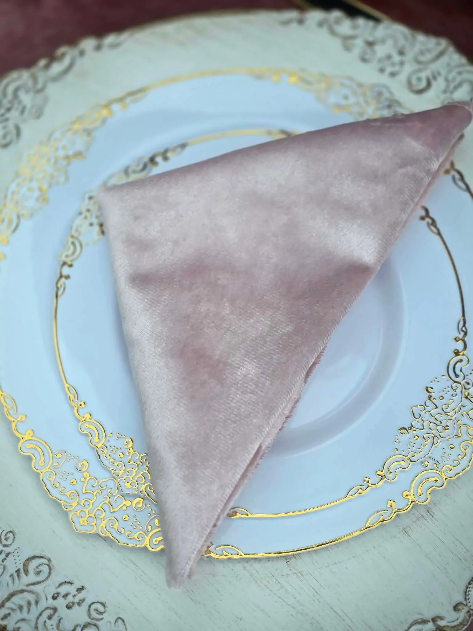 Velvet Dusty Pink Napkins 